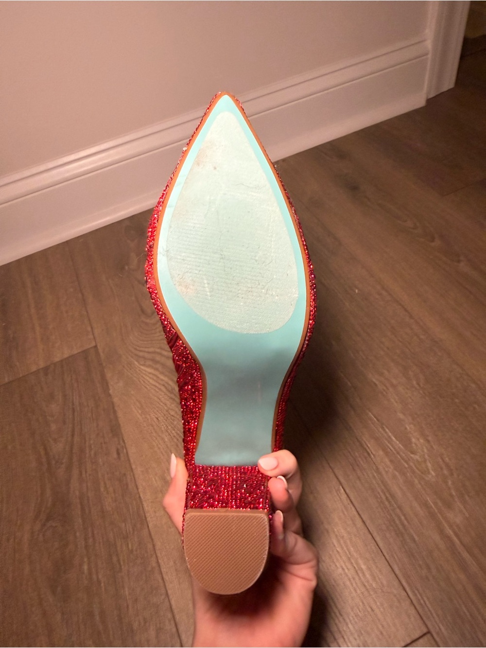 Cady Red Rhinestone Ankle Booties - Picture 9 of 10